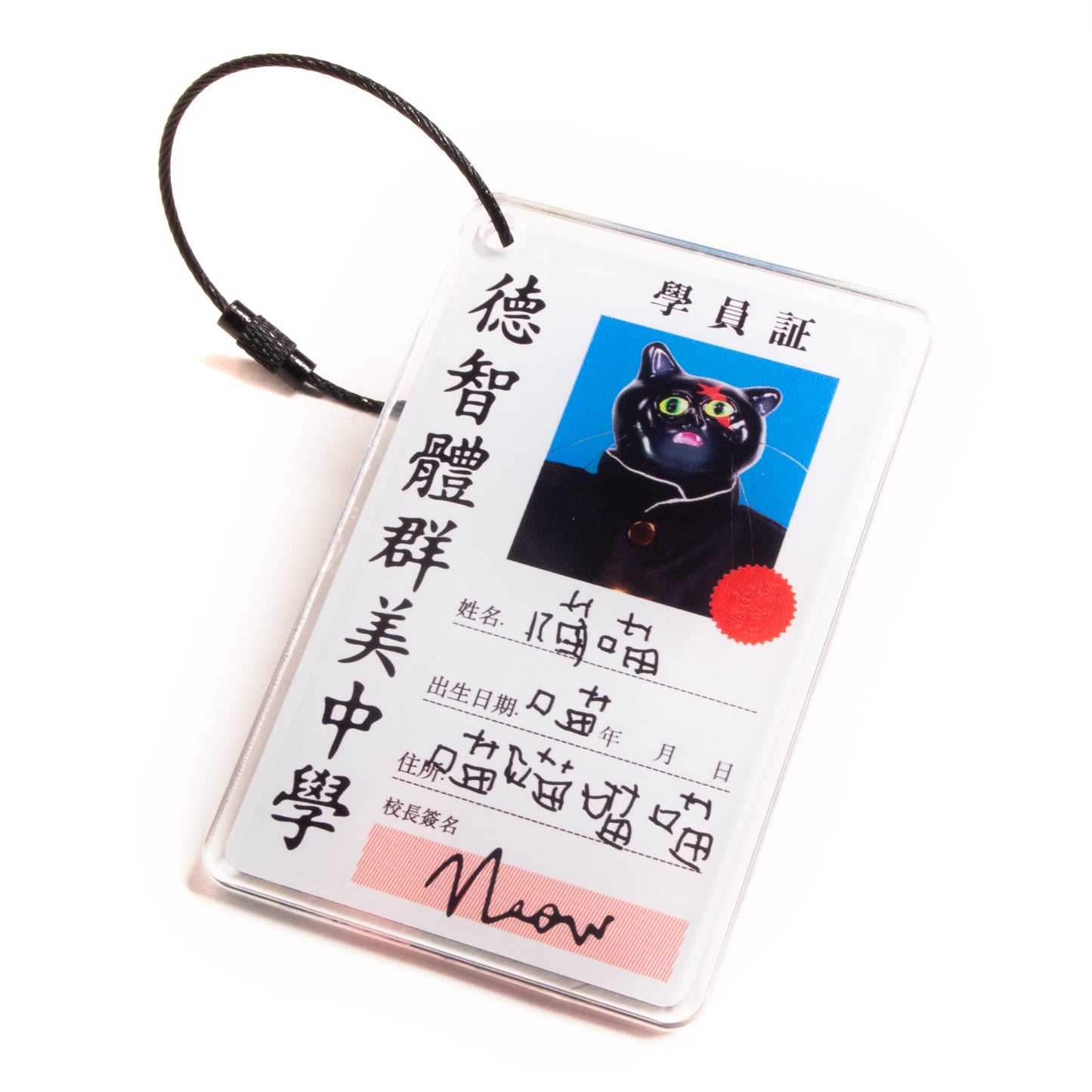 2001A  BAD CAT Student ID keychain