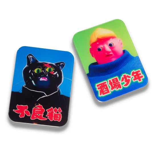 Fridge Magnet // drunk boy & bad cat
